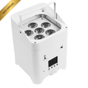 Noleggio e Affitto FARI PAR LED A BATTERIA DA PAVIMENTO 6x18W RGBWA + UV - BIANCHE presso Black Star Service srl Brescia, Milano, Bergamo, Milano