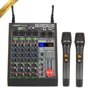 Noleggio e Affitto MIXER LOMEHO AM-AK82 -2 MICROFONI WIRELESS - 4 CANALI presso Black Star Service srl Brescia, Milano, Bergamo, Milano