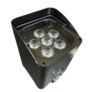 FARI PAR LED A BATTERIA DA PAVIMENTO 6x18W RGBWA + UV - NERE
