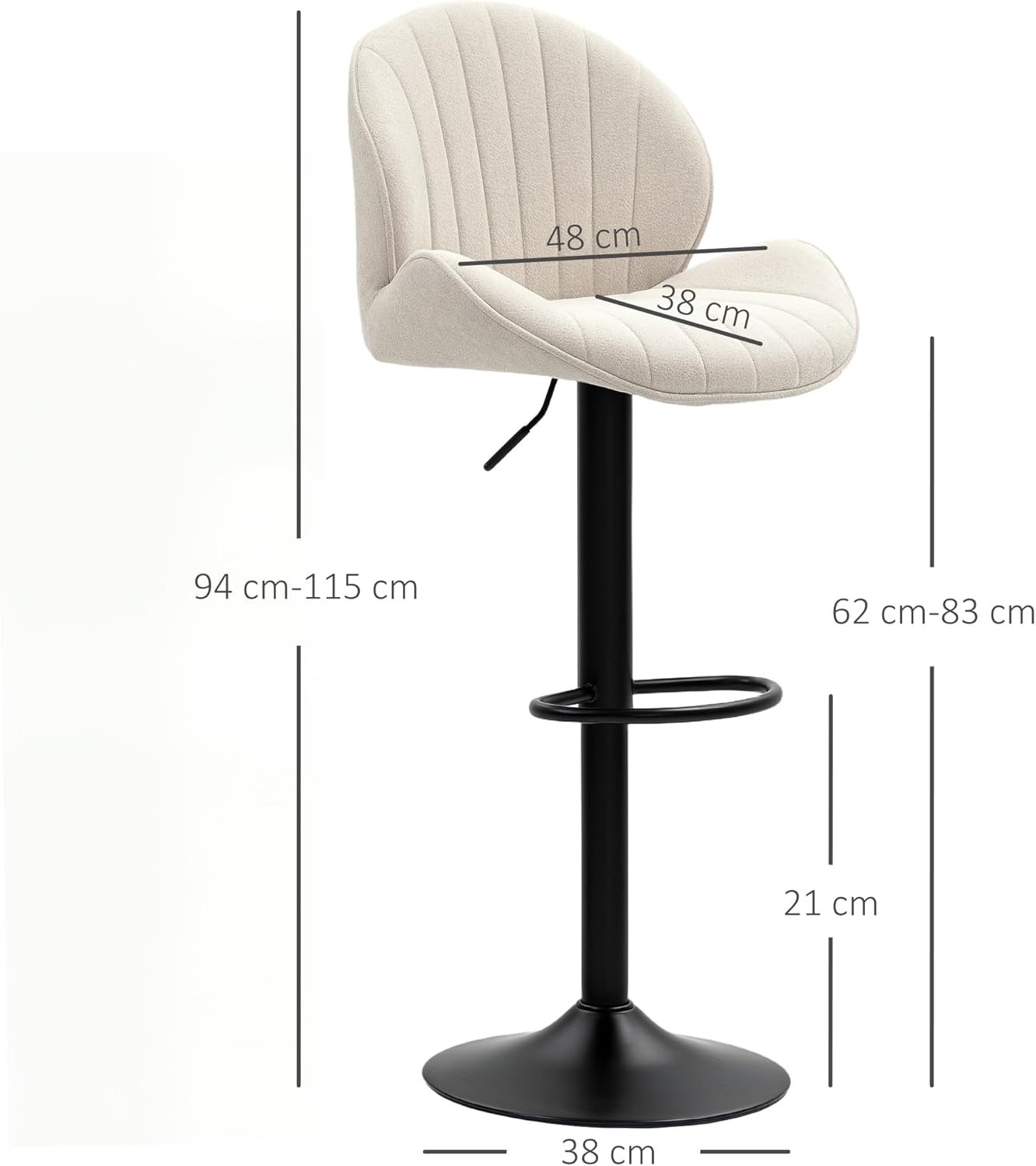 SGABELLO IN TESSUTO CON ALTEZZA REGOLABILE - immagine 5
