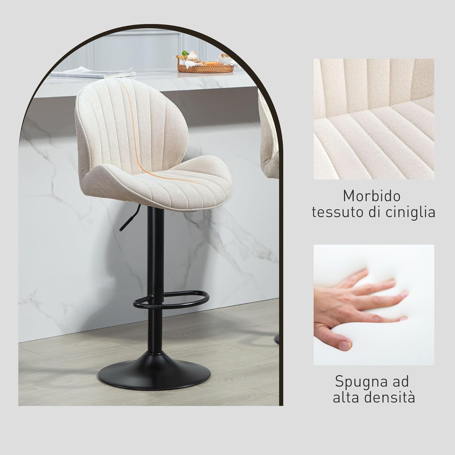 SGABELLO IN TESSUTO CON ALTEZZA REGOLABILE - immagine 4