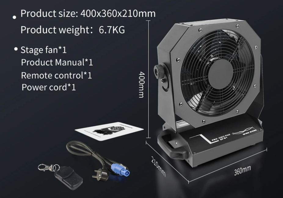 Ventilatore Stage fan – DMX da palco 700W - immagine 4